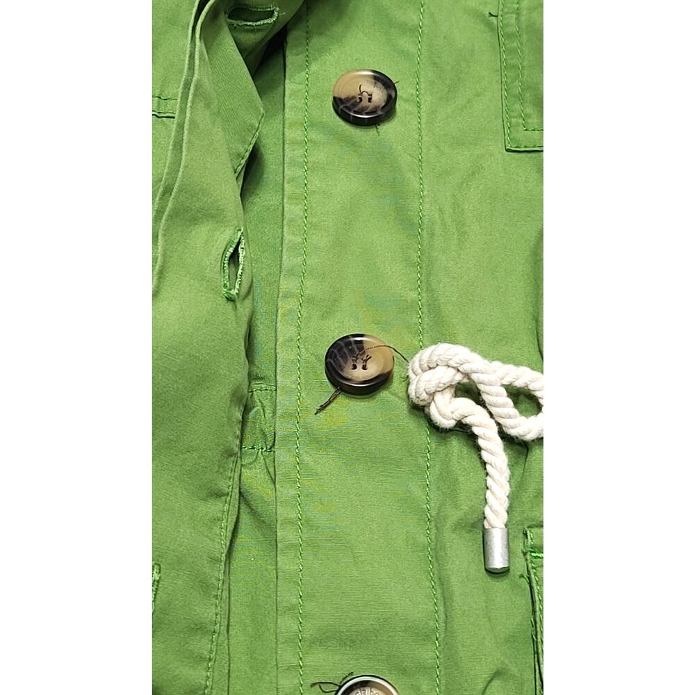 Liz Claiborne Kelly Green cotton trench jacket women's medium - Picture 3 of 6